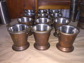 (12) Mini Copper Buckets.