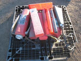 Safety Equipment. (2) Extinguishers, (4) Road Sign Boxes.