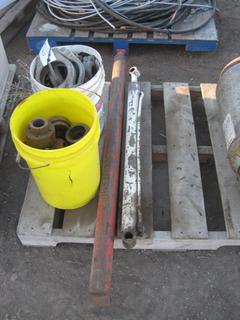 Quantity of Hardware, Hose Clamps, Steel Couplings, (2) Hydraulic Cylinders.