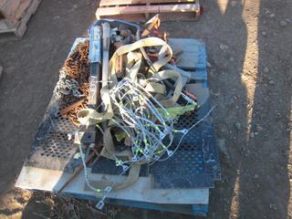 Quantity of Construction Tools, Chains, Hitch Strap, Chain Binders.