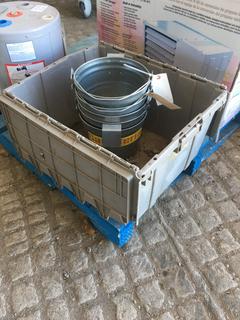 Quantity of Baby Calf Feeding Pails in Tote.