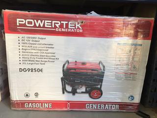 Unused Powertek DG9250E Gasoline Generator.