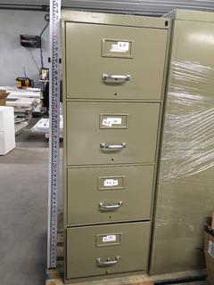 Metal 4-Drawer File Cabinet, 51" x 18" x 28".