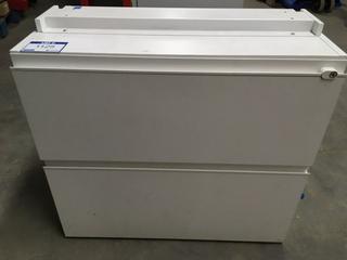 White 2-Drawer Lateral File Cabinet, 27" x 30" x 17".