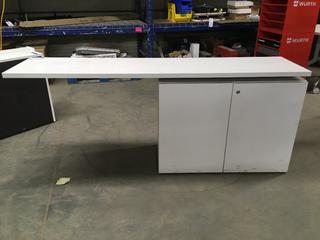 Desk Top With Storage Cabinet, 29" x 72" x 17".