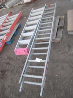 Aluminum Extension Ladder 10', Folding Aluminum Ladder 8'. *Note: Damage on Both.