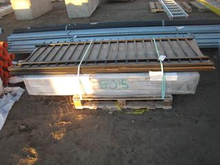 Pallet of (2) Metal Fence/Handrail Panels. Quantity of 4x4x78 Plastic Posts.