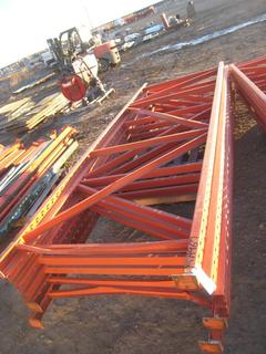 Pallet of Metal Rack Up Rights. 48x144.