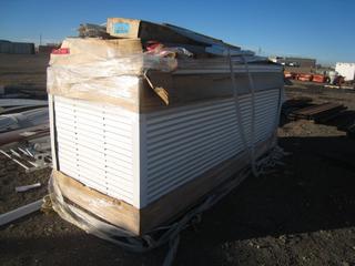 Pallet of Siding, Insulation Panels (4x12' Long), Plus Trim Boxes Silver 12' Long.