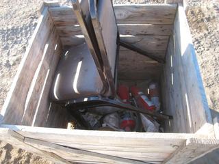 Crate of Tools, Chair, Fire Extinguishers.