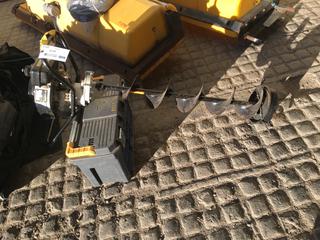 Gas Powered Ice Auger. Comes w/ Unused Blades & Used Tackle Box.