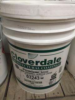 (2) 5 Gallon Pails of Cloverdale Paint, Pure White.