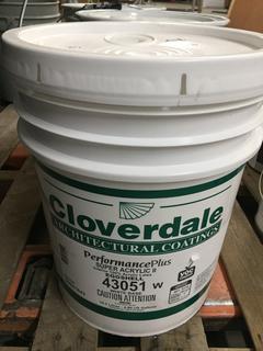 (1) 5 Gallon Pail of Cloverdale Paint, White.