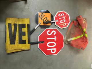 Assorted Traffic Signs & Mesh Banners.