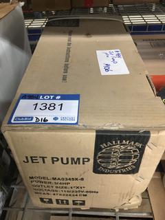 Unused Hallmark Industries MA0345X-8 Jet Pump.