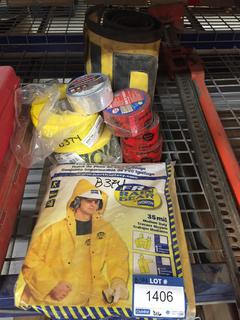 Fire Retardant Raingear, Caution Tape & Duck Tape.