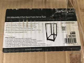 Startech Adjustable 4-Post Open Frame Server Rack.