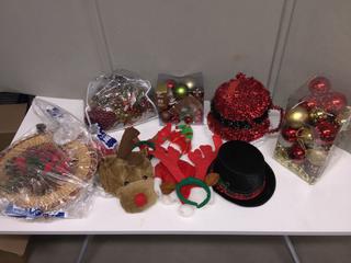 Quantity of Christmas Hats/Decorations.