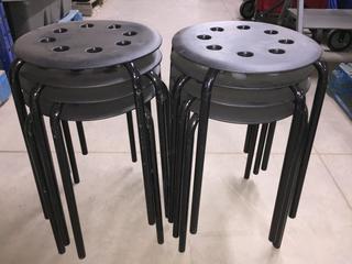 (8) Black Stools.