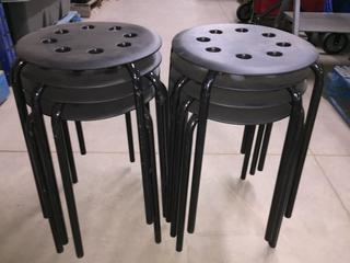 (8) Black Stools.