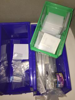 Plastic Bins Containing Plastic Inserts, Display Tags, Etc.