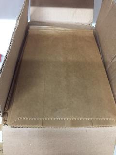 Box of 7" x 4" x 10" Brown Waxed Bags.