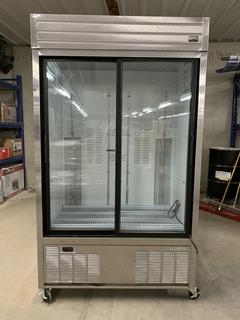 Habco SE42SXG Double Sliding Glass Door Display Refrigerator - 42 Cu. Ft, 47-1/2" x 31" x 78".