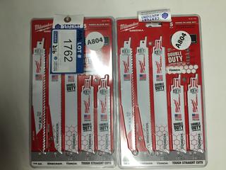 (2) 5pc Milwaukee Sawzall Blade Sets.
