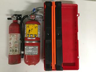 Warning Triangle Flare Kit & (2) Fire Extinguishers.