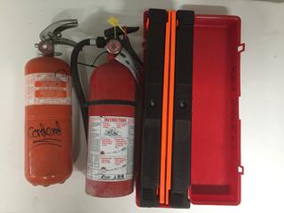 Warning Triangle Flare Kit & (2) Fire Extinguishers.