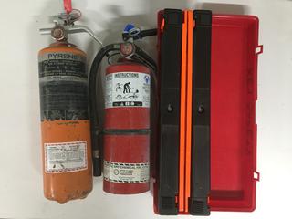 Warning Triangle Flare Kit & (2) Fire Extinguishers.