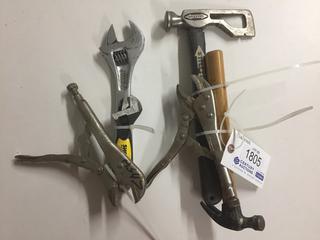 Quantity of Locking Pliers, Hammers, & Crescent Wrenches.