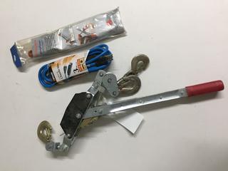 Hand Winch, Block Heater Cord, & Chain Sharpener.