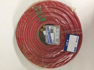 Unused Twin Welding Hose 1/4" x 50'.