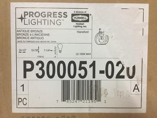 Progress Lighting Antique Bronze 3-Bulb Light Fixture.