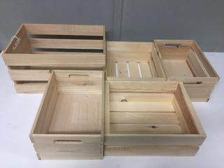 (5) Wood Crates.