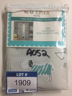 (1) Curtain Panel 42" x 84", Dog Print.