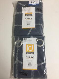 (2) Navy Curtain Panels, 50" x 63".