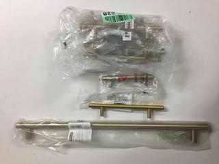 Quantity of Gold Cabinet Pulls & 18" Golden Champagne Appliance Pull.