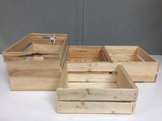 (4) Wood Crates.