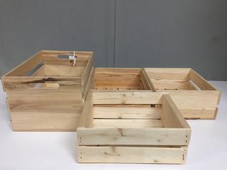 (4) Wood Crates.