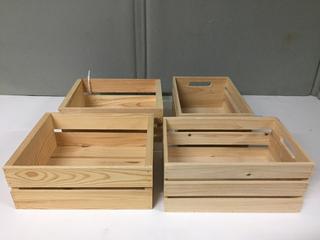 (4) Wood Crates.