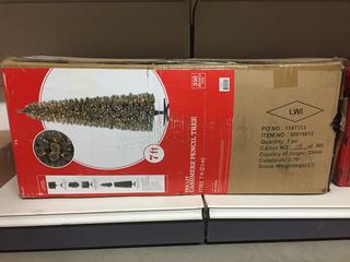 7' Pre-Lit Cashmere Pencil Tree.