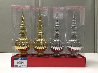 (4) 16" Finial Tree Toppers.