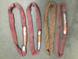 (4) TUFF-LIFT Round Slings - Code A40 - Length 4' - 40,000 Lbs. Vertical.