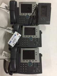 (2) CISCO IP 7945 Phones & (1) CISCO IP 7916 Expansion Module Phone.