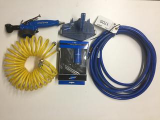 Park Tool Inflator, Chain Scrubber & Air Hoses.