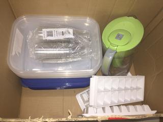 Brita Water Jug, Storage Containers, Ice Cubes Trays.