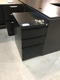 Black File Cabinet, 21.75x15x26.5" Tall.
