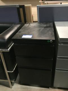 Black File Cabinet, 21.75x15x26.5" Tall.